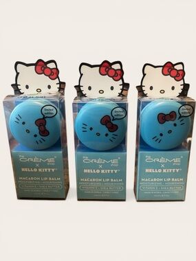 Bundle of 3 Crème Shop Hello Kitty Limited Edition Macaron Lip Balms